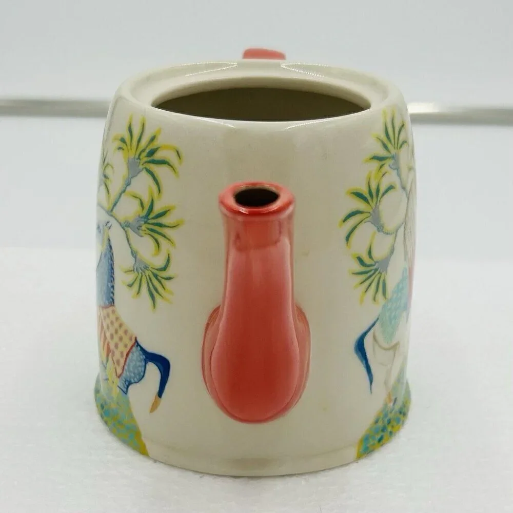 Anthropologie Paige Gemmel Eastern Animals Teapot Horses No Lid 4